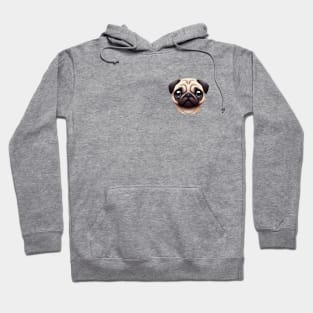 Small Version - Adorable Pug Artwork Hoodie